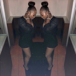 Black velvet romper!